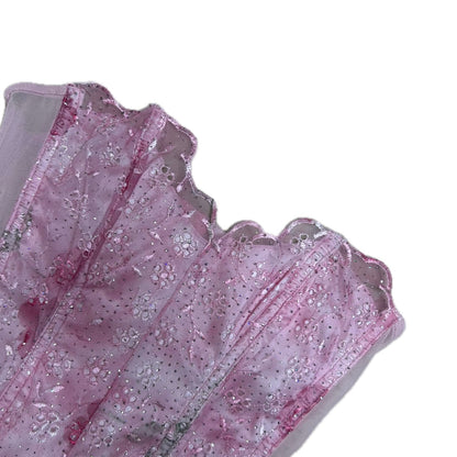 Vintage pink glitter Y2K Faris Corset Top