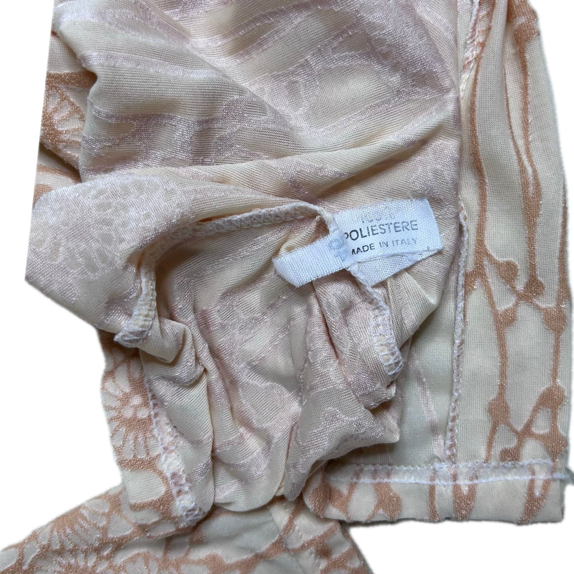 Vintage beige Y2K Mesh Blouse with Velvet Floral Print 