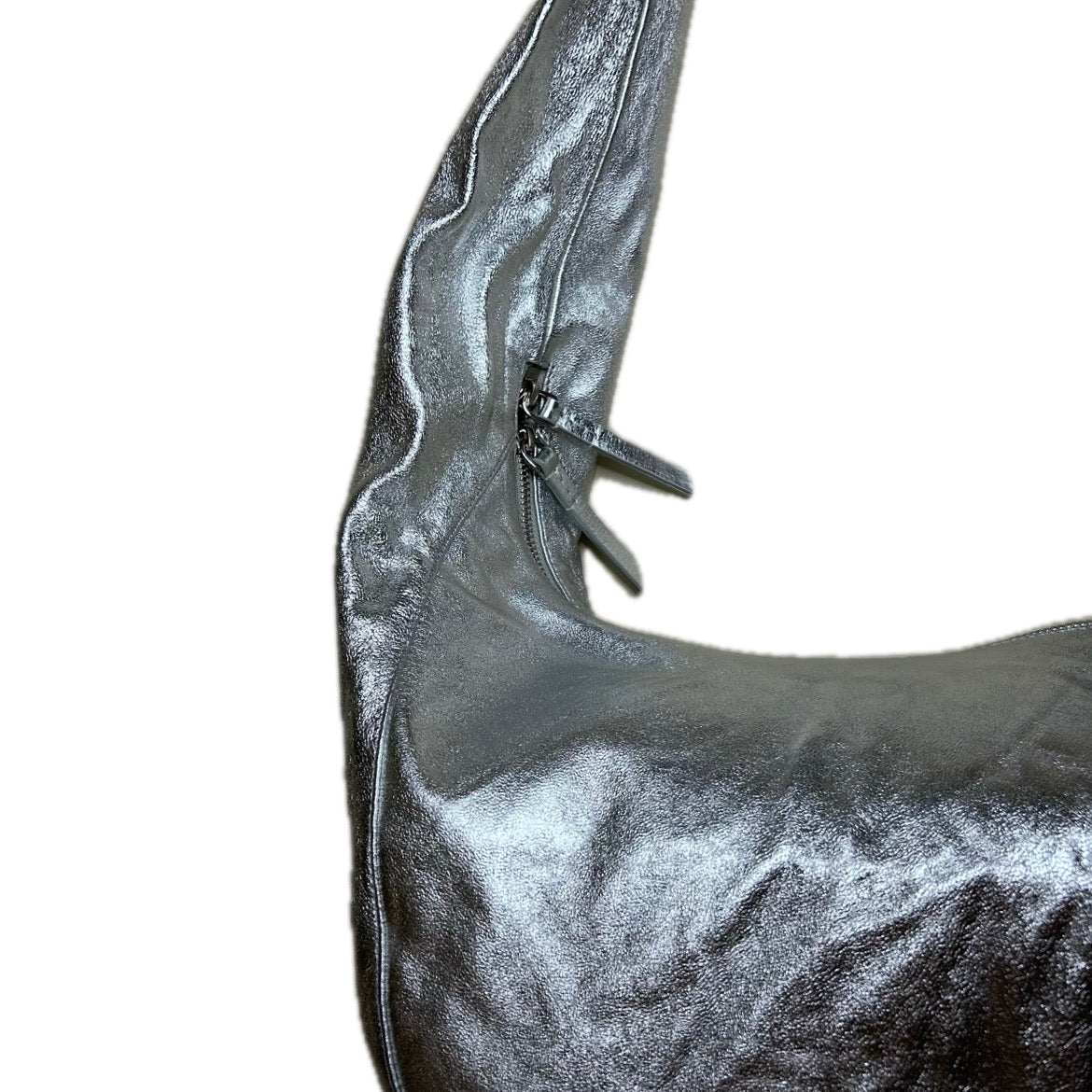 Secondhand silver leather Mango Bag 