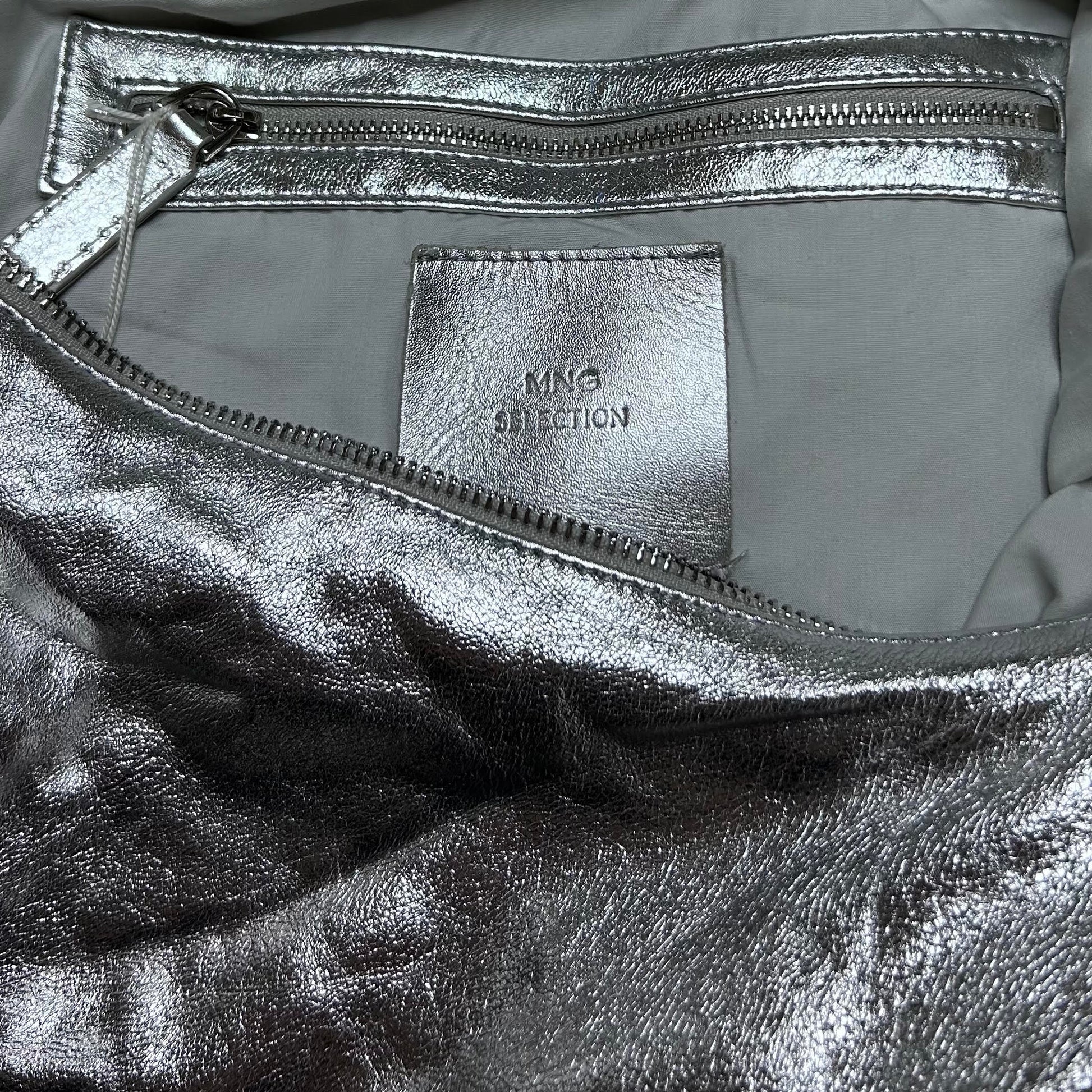 Secondhand silver leather Mango Bag 