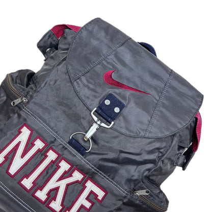 Vintage grey, red and blue nylon Nike Backpack 