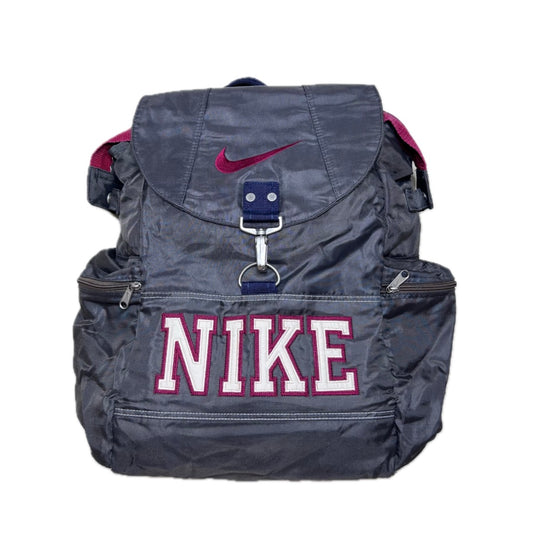 Vintage grey, red and blue nylon Nike Backpack 