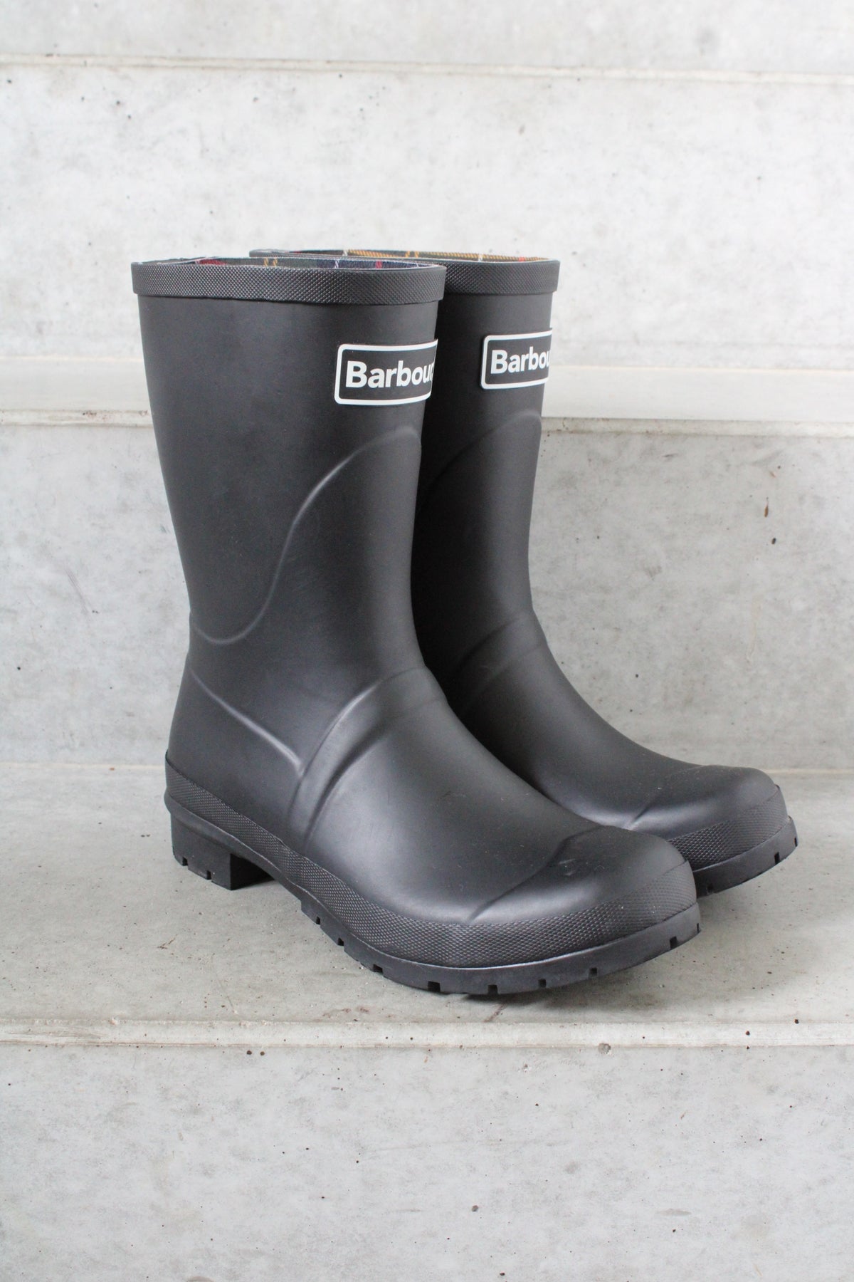 Secondhand black Barbour Banbury Wellington Rain Boots