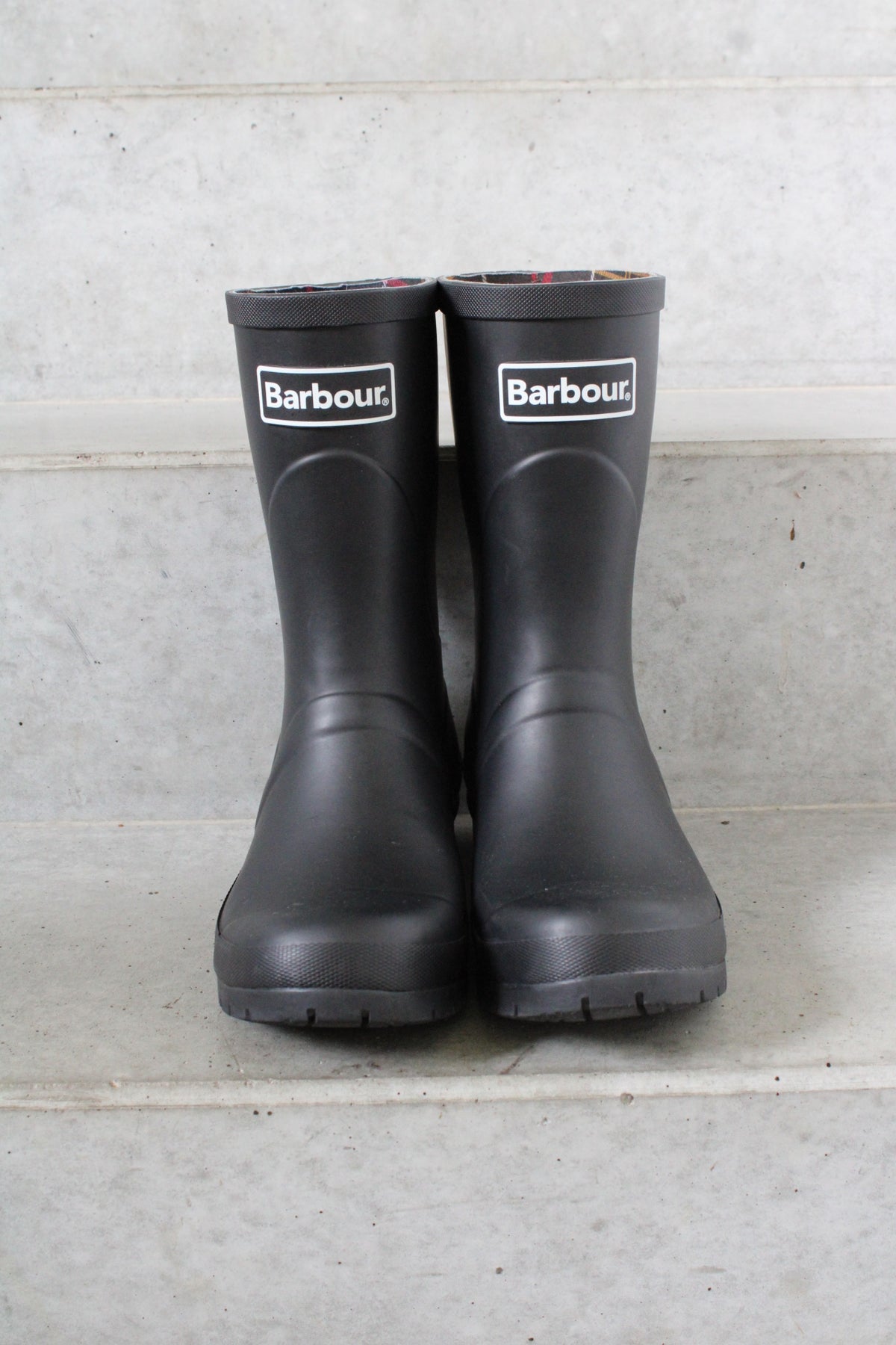 Secondhand black Barbour Banbury Wellington Rain Boots