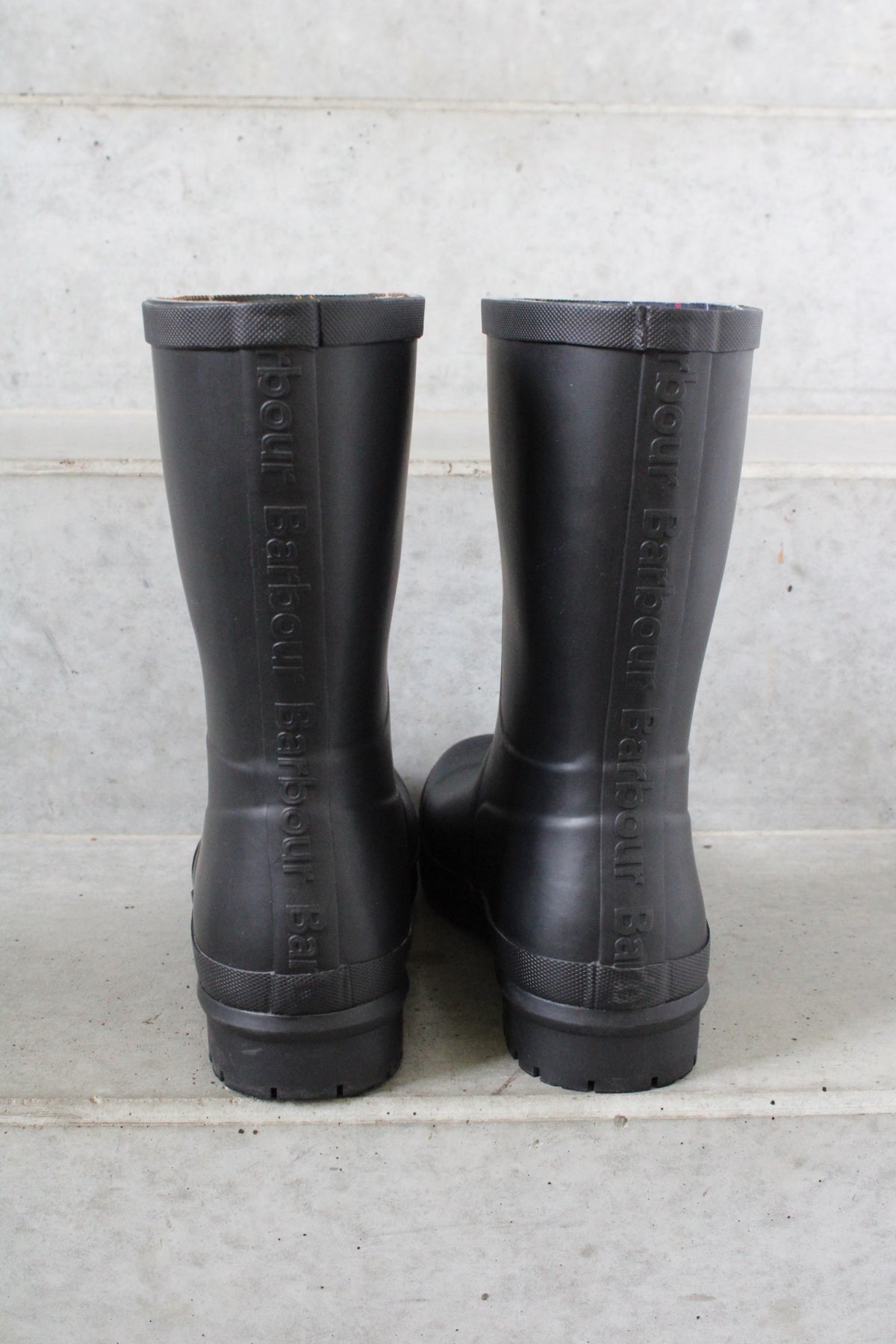 Secondhand black Barbour Banbury Wellington Rain Boots