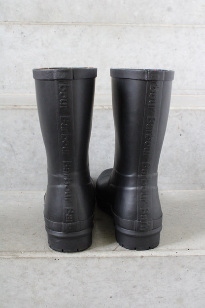 Secondhand black Barbour Banbury Wellington Rain Boots