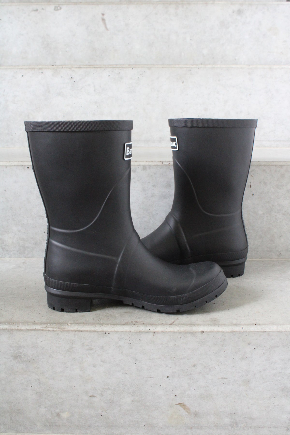 Secondhand black Barbour Banbury Wellington Rain Boots